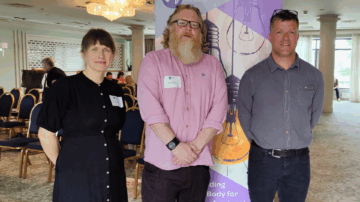 L-R: Eimear Wright ACI Communications Officer, John Devlin ACI Chair & Dr. Peter Kelly